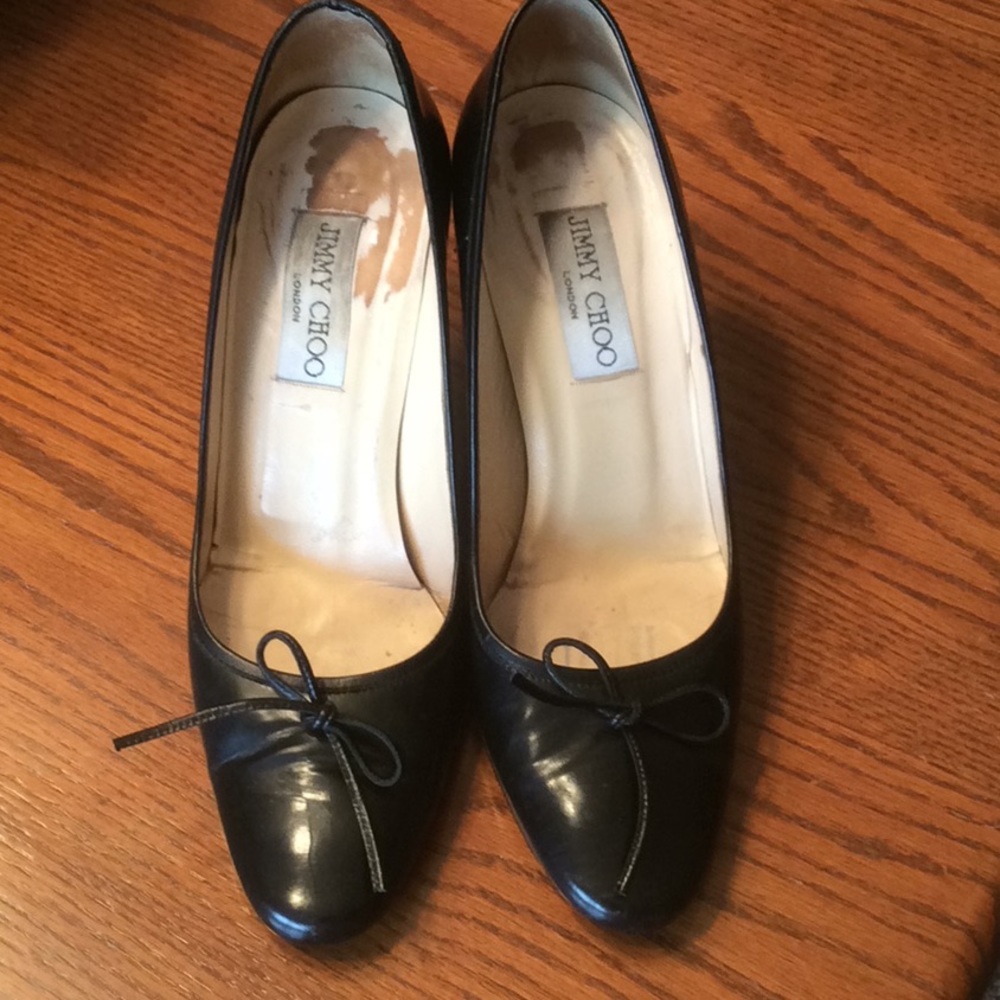 Jimmy Choo Black Leather Heels